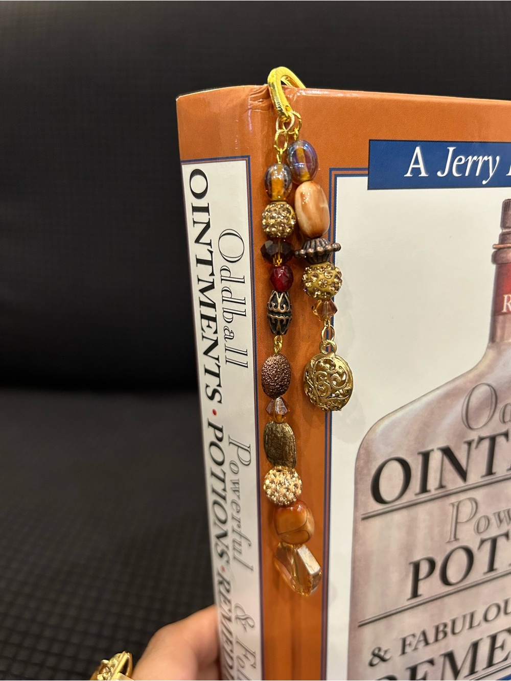 Boho Hanging Tassel Bookmark Charm in Brown and Gold